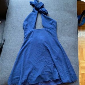 Navy halter mini dress